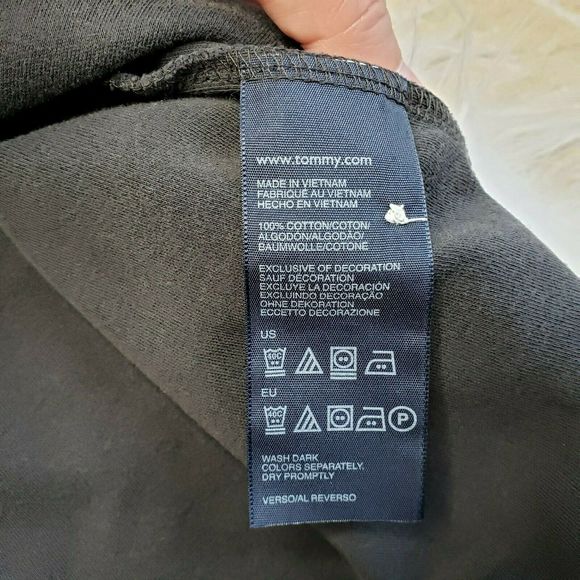 TOMMY HILFIGER Polo Shirt Black Short Sleeve Sz Lg - Picture 3 of 8
